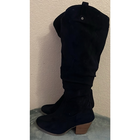 torrid Shoes - Torrid Wide calf Knee High Boots w/heel 8 W Wide - BLACK